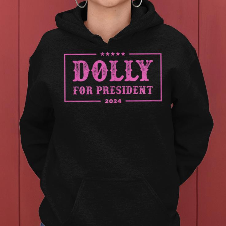 Dolly For President 2024 Retro Dolly Women Hoodie