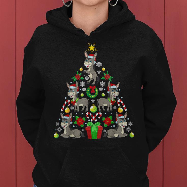 Donkey Christmas Tree Farmer Women Hoodie