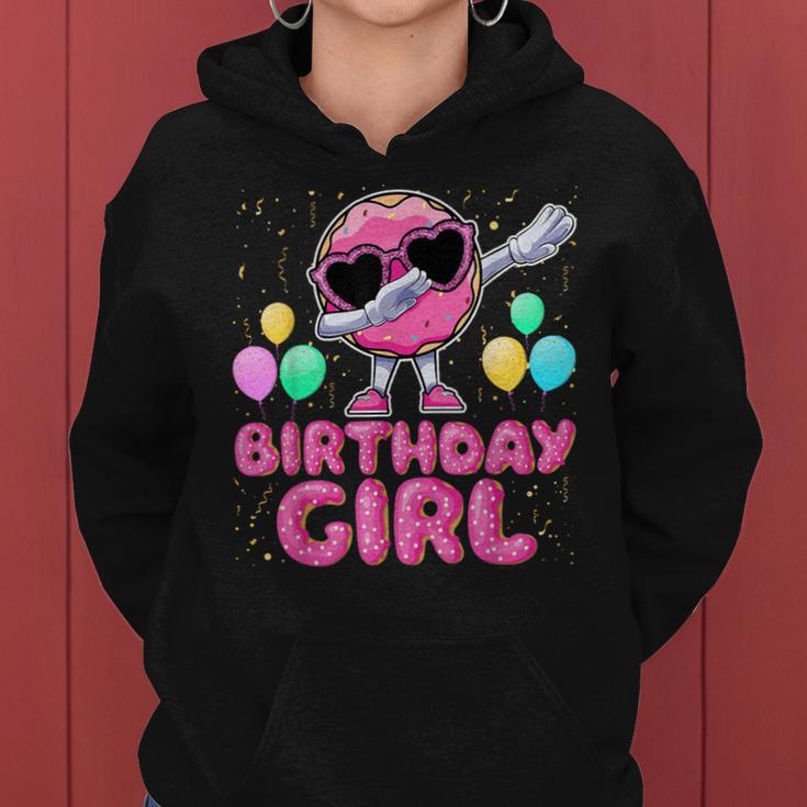 Donut Birthday Girls Dabbing Donut Girl Birthday Party Women Hoodie