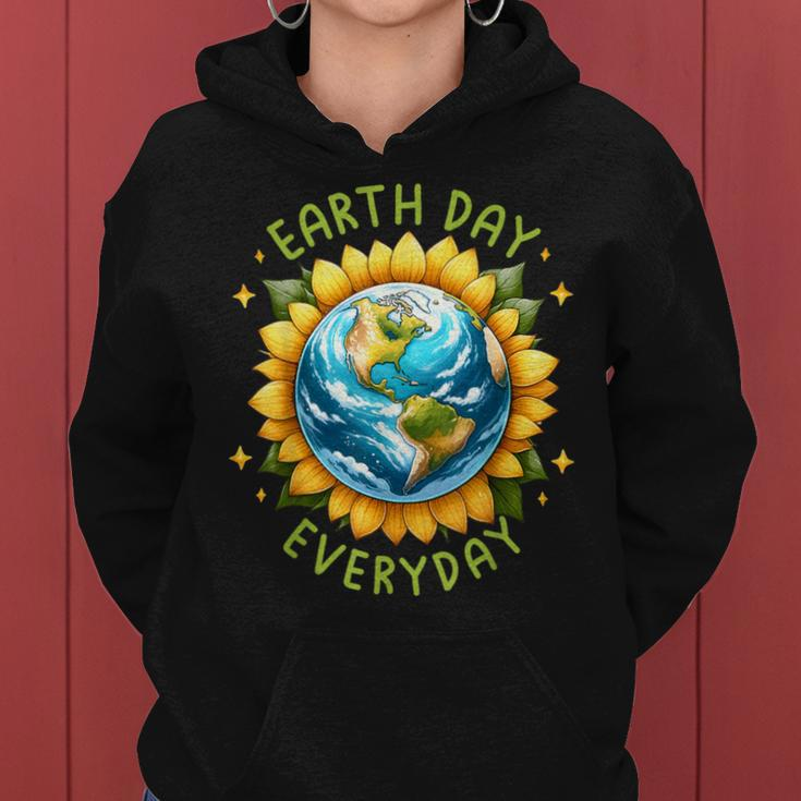 Earth Day Everyday Sunflower Environment Recycle Earth Day Women Hoodie