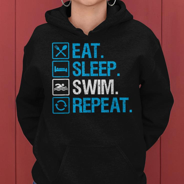 Eat Sleep Swim Repeat Swimming Swimmer For Men Women Hoodie