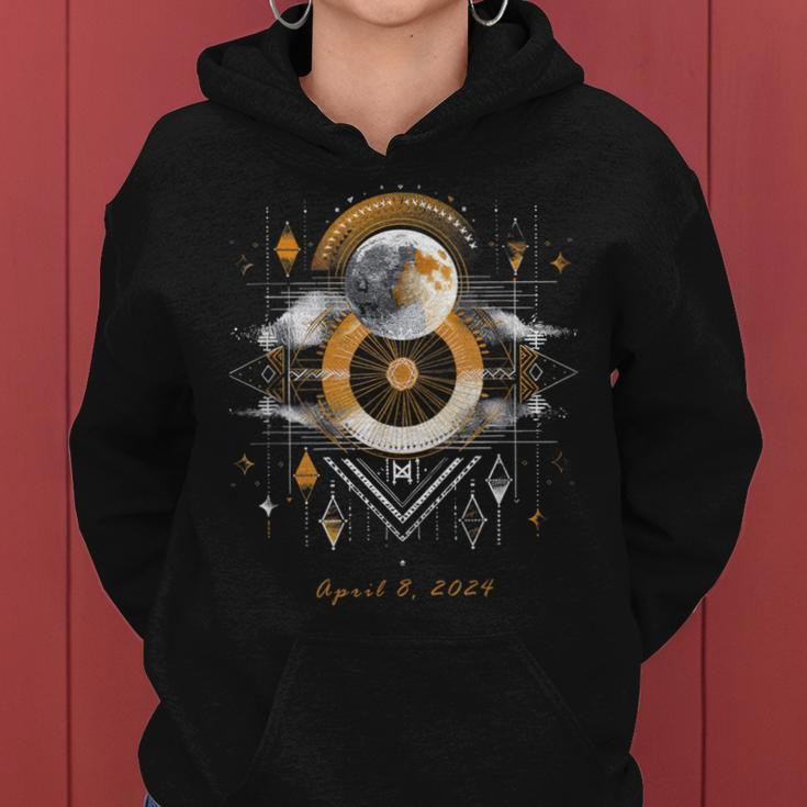 Eclipse April 8 2024 Abstract Tribal For Men Women Hoodie