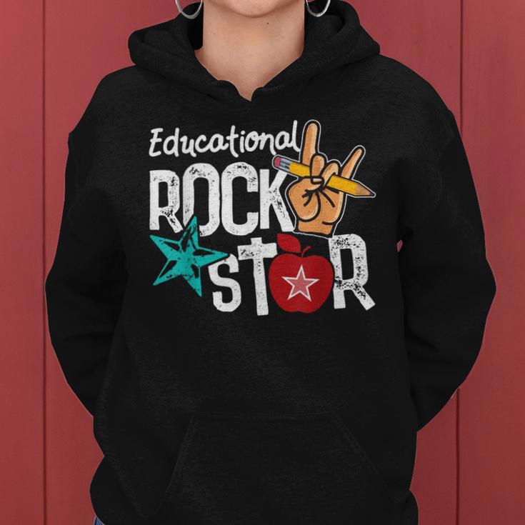 Educational Rockstar Teacher Back To School Women Hoodie