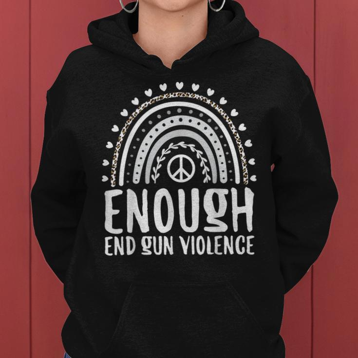 Enough End Gun Violence Awareness Day Rainbow Wear Orange Women Hoodie