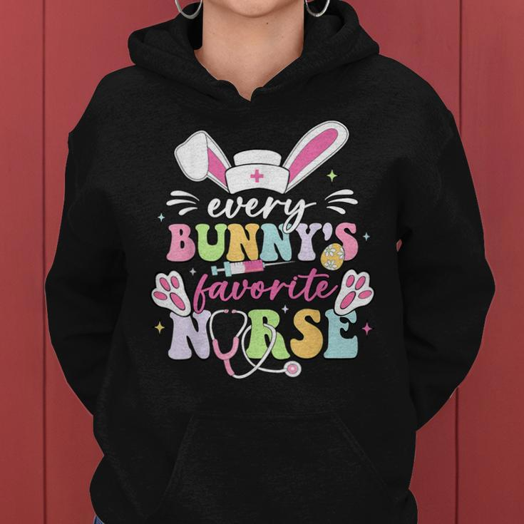 Every Bunny's Favorite Nurse Cute Easter Bunny Nurse Squad Women Hoodie