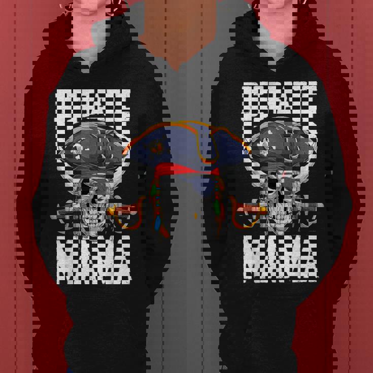 Family Skull Pirate Mama Jolly Roger Crossbones Flag Women Hoodie