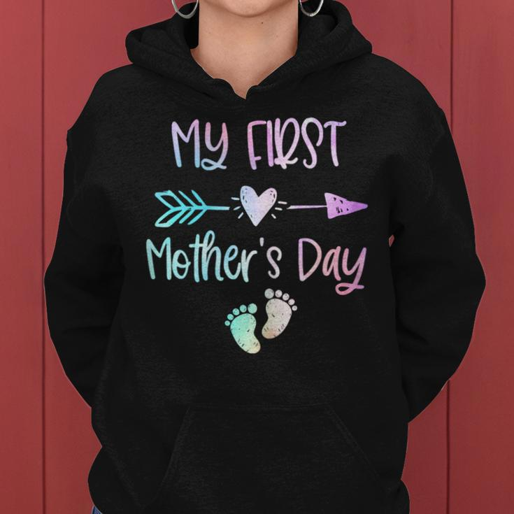 My First Mother's Day For New Mom Mother Pregnancy Tie Dye Women Hoodie