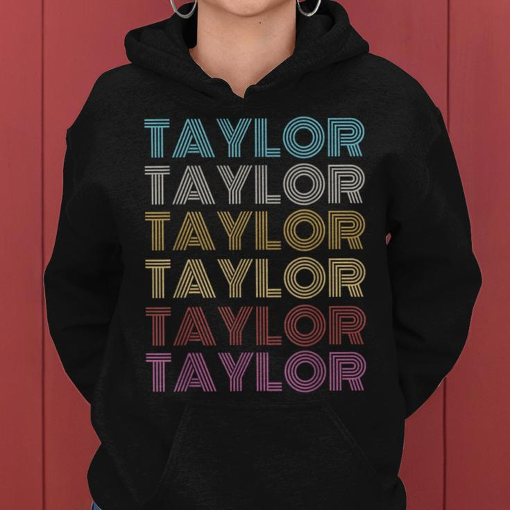 First Name Taylor Retro Personalized Groovy 80'S Women Hoodie