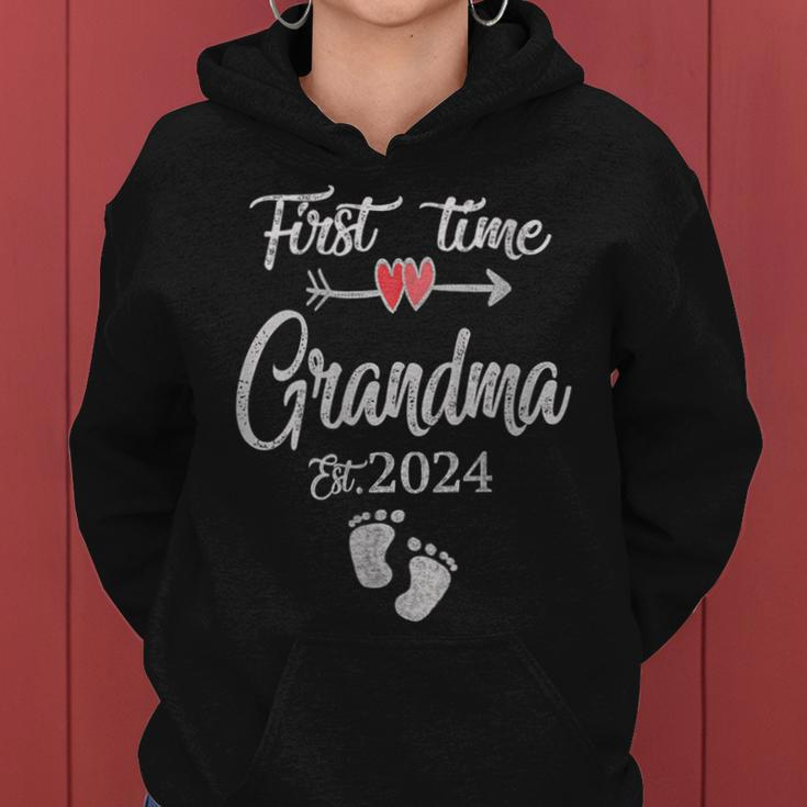 First Time Grandma 2024 Cute Heart Mother's Day New Grandma Women Hoodie