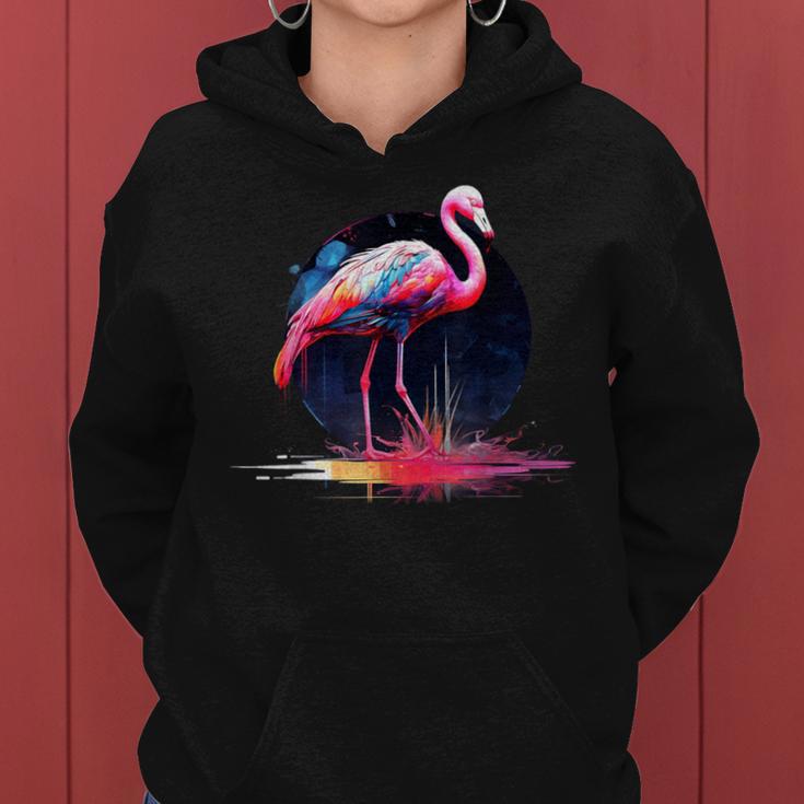 Flamingo Kunstwerk Tierliebhaber Kunst Tier Flamingo Kapuzenpullover für Damen