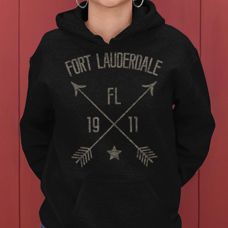 Fort Lauderdale Florida Distressed Boho Style Home City Women Hoodie