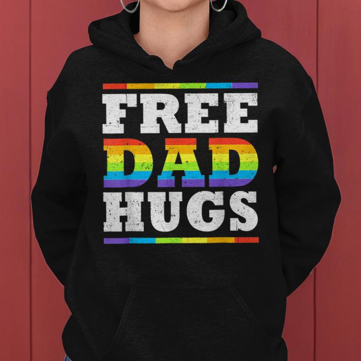 Free Dad Hugs Rainbow Lgbt Pride Month Fathers Day Women Hoodie