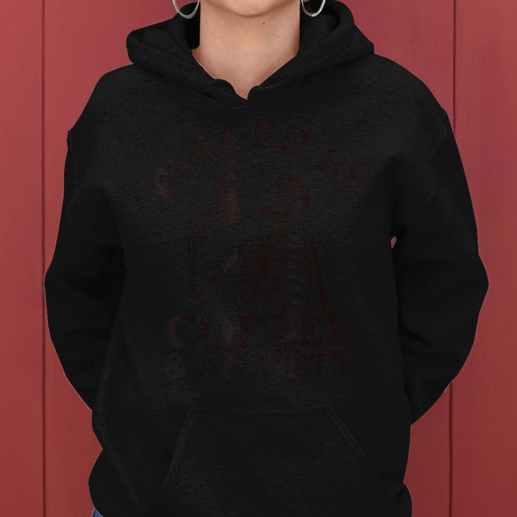 Fueled By Iced Coffee And Anxiety Coffee Lover Women Hoodie