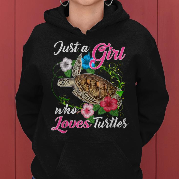 Fun Just A Girl Who Loves Turtles And Girls Cute Women Hoodie