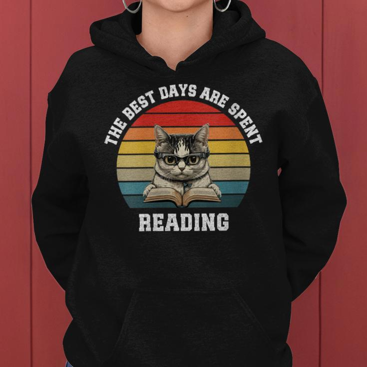 Cat Reading Quote Vintage Reading Lovers' Idea Women Hoodie