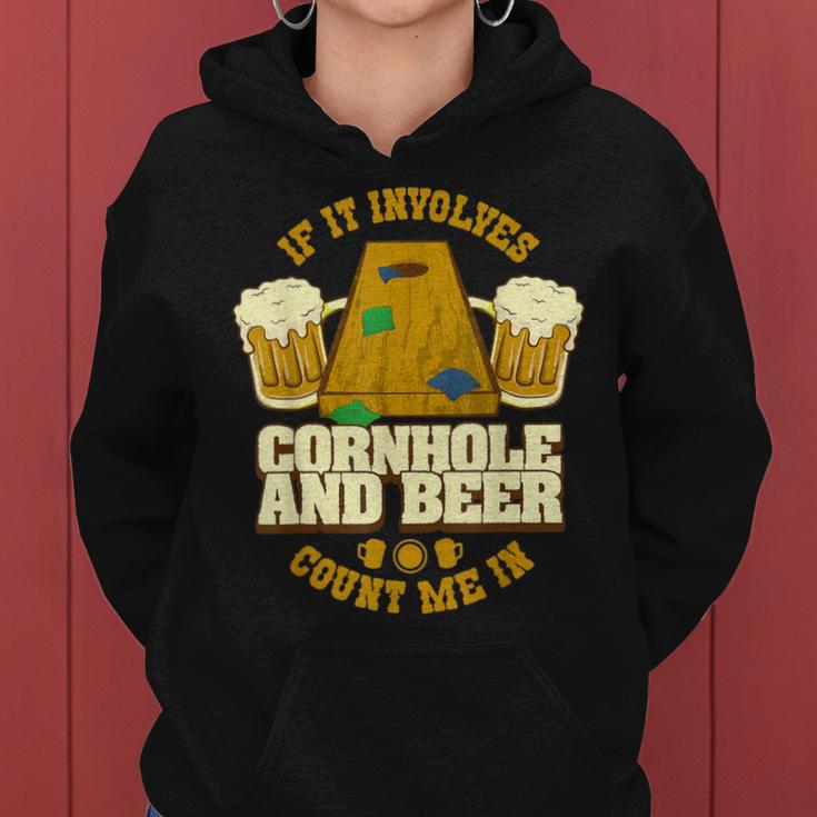 Cornhole Vintage Beer Corn Hole Game Player Cornholer Women Hoodie