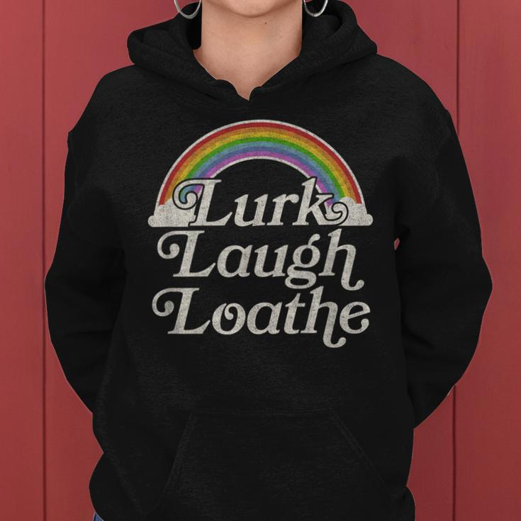 Goth Gothic Parody Rainbow Lurk Laugh Loathe Women Hoodie