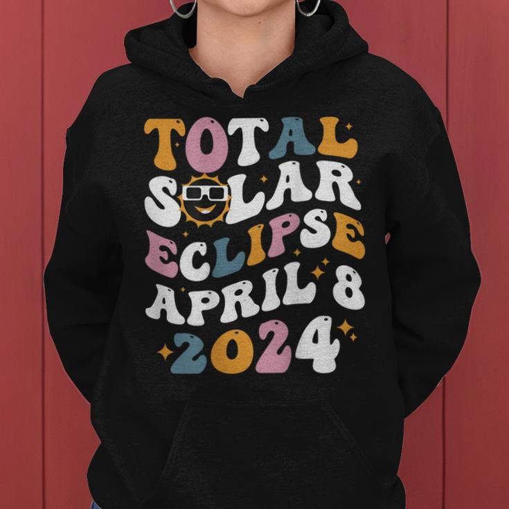 Groovy Total Solar Eclipse 2024 Cute Solar Eclipse Women Hoodie