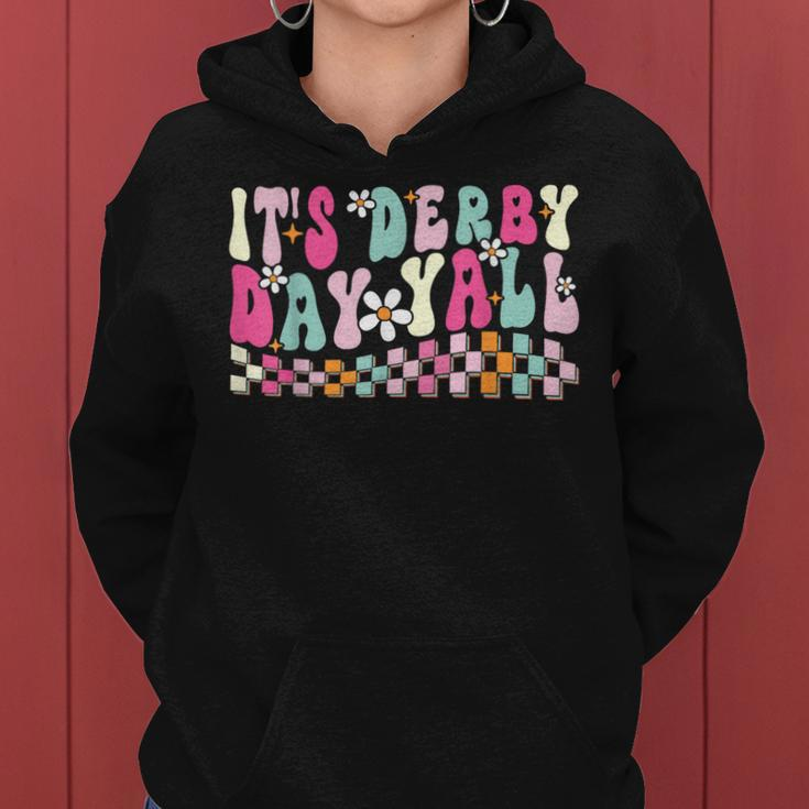 Horse Racing Groovy It's Derby Day Yall Derby Horse Women Hoodie