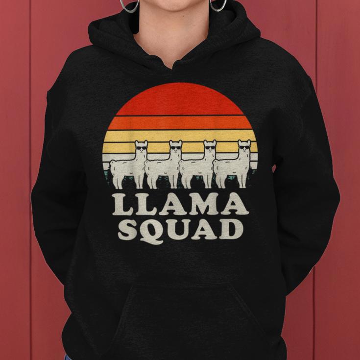 Llama Squad Sunglasses Cool Llamas Vintage Women Hoodie