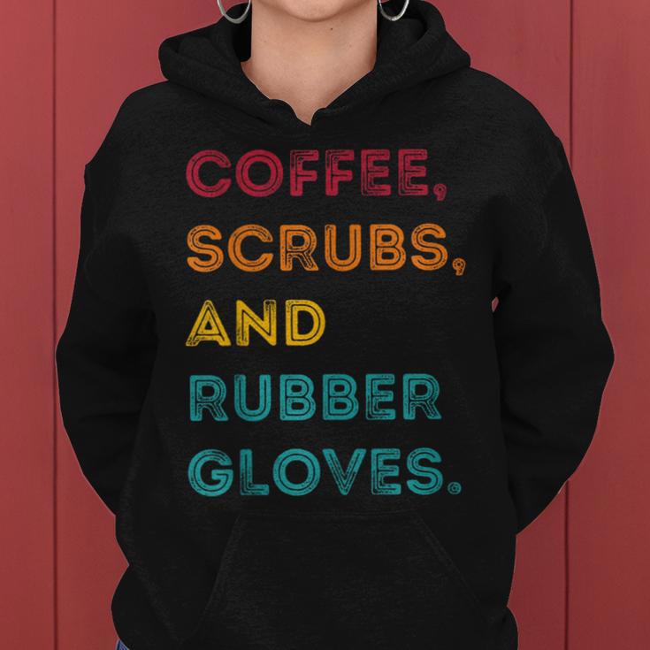 Retro Coffee Scrubs Rubber Gloves Nurse Doctor Medical Women Hoodie