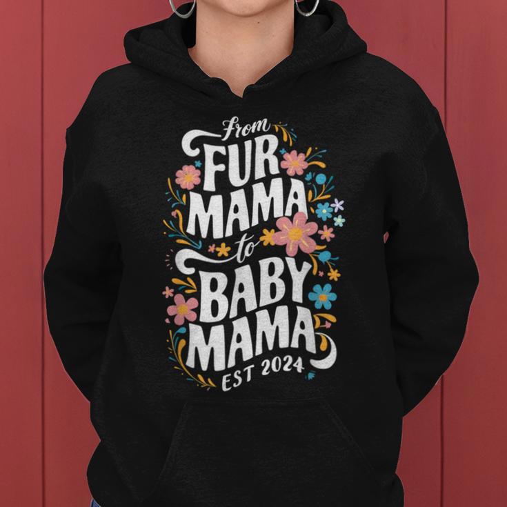 From Fur Mama To Baby Mama Est 2024 Katzenbesitzer Mama Schwanger Kapuzenpullover für Damen