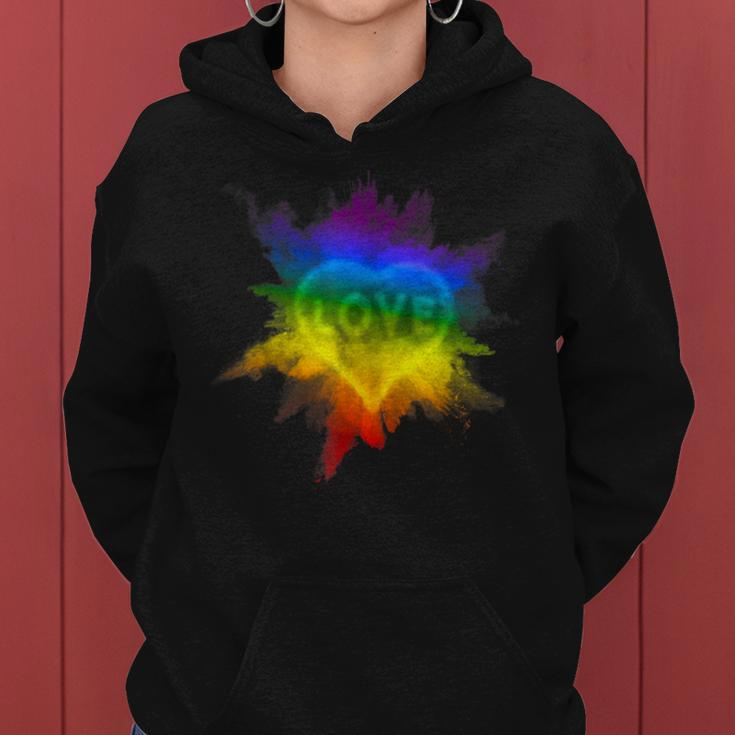 Gay Flag Pride Rainbow Top Exploding Love Lgbtq Flag Women Hoodie