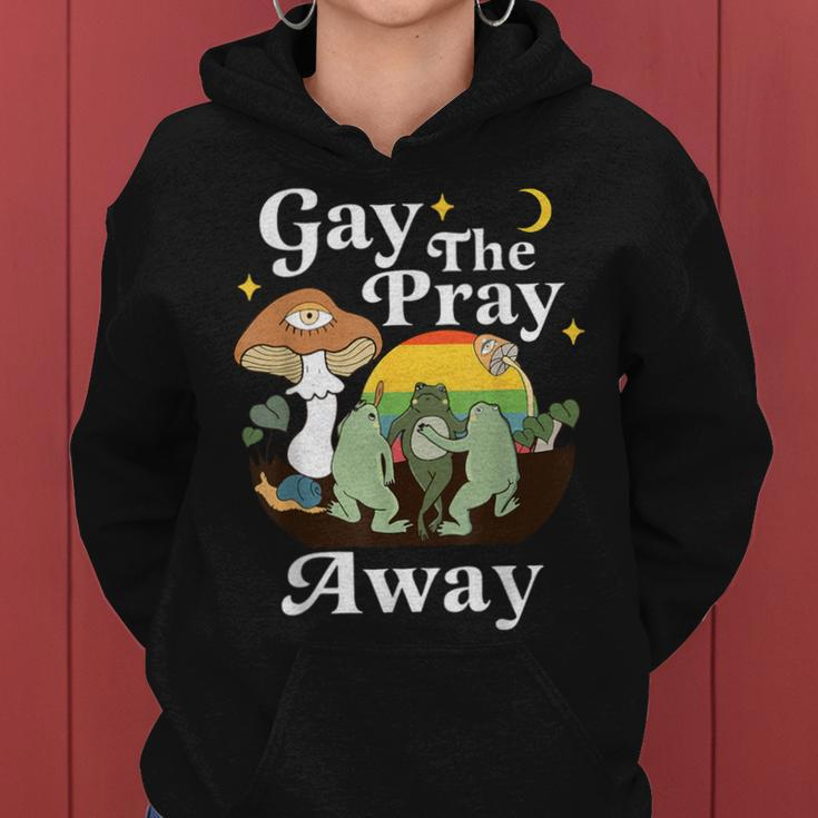 Gay The Pray Away Frog Rainbow Lgbt Gay Lesbian Pride Month Women Hoodie