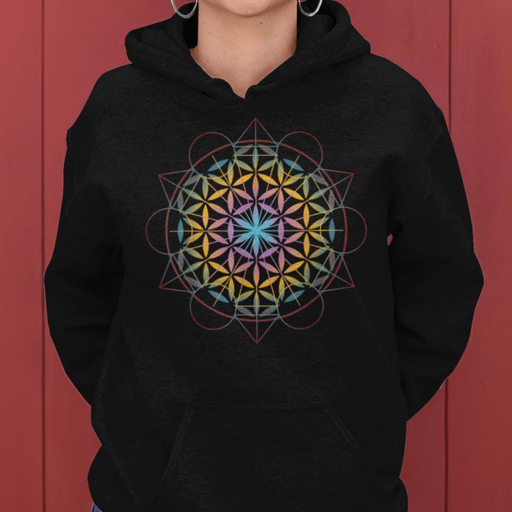 Geometrical Flower Of Life Spiritual Mandela Idea Women Hoodie