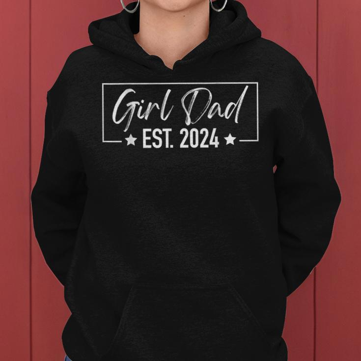 Girl Dad Est 2024 To Be First Time Girl Dad New Daddy Women Hoodie
