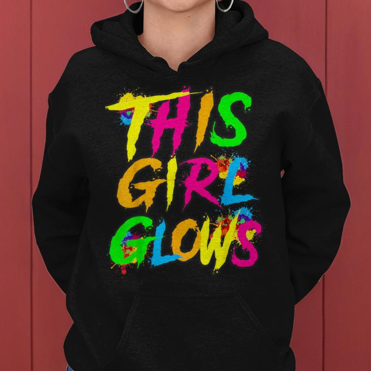 This Girl Glows Cute Girls Tie Dye Party Team Women Hoodie