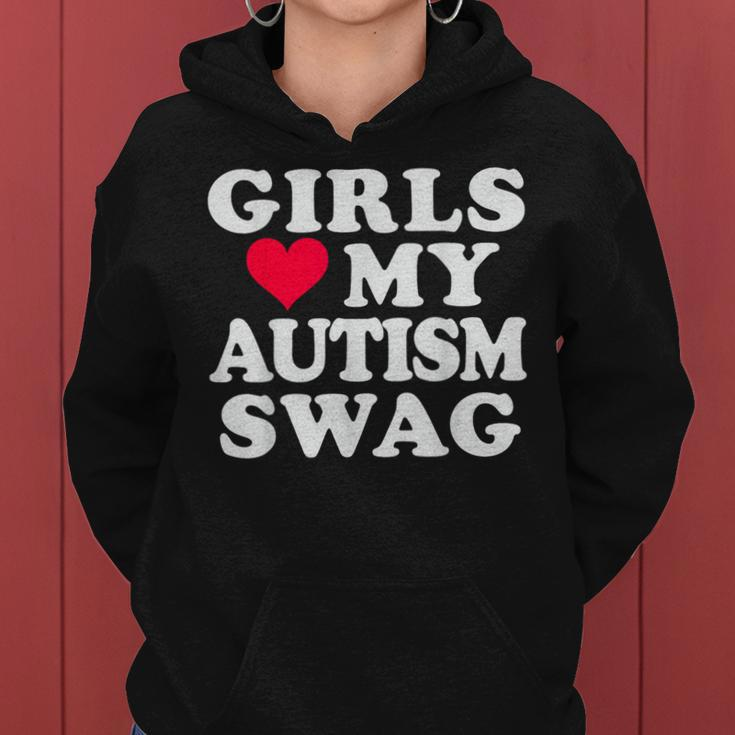 Girls Love My Autism Swag Autistic Boy Awareness Idea Women Hoodie