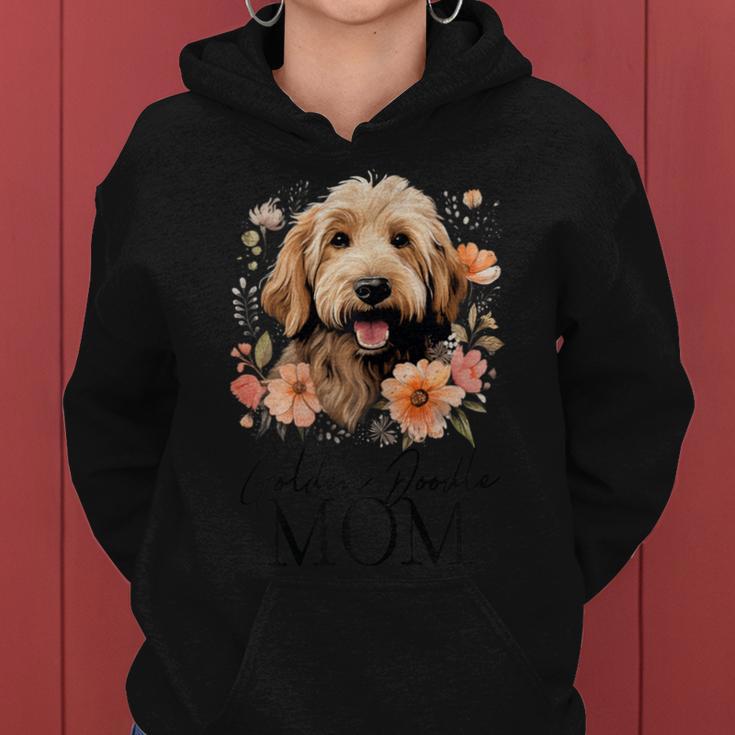 Goldendoodle Mom Dog Momintage Style Floral Floral Gray Kapuzenpullover für Damen