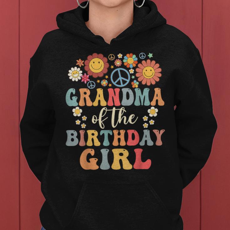 Grandma Of The Birthday Girl Groovy Themed Family Matching Women Hoodie