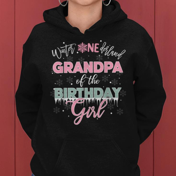 Grandpa Of The Birthday Girl Winter Onederland Family Women Hoodie