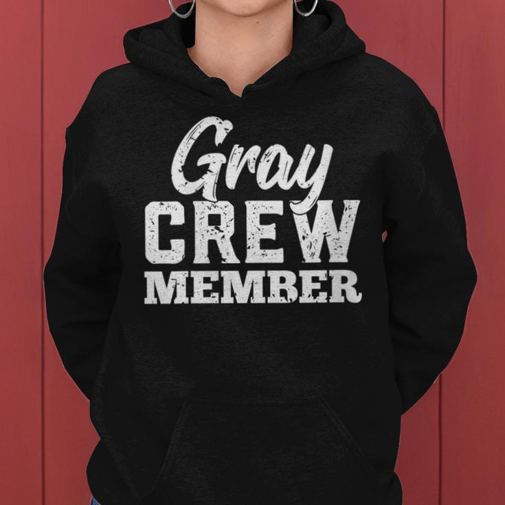 Gray Crew Member Matching Family Name Women Hoodie