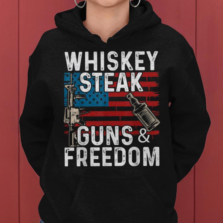 Guns Whiskey Steak Freedom Whiskey Bourbon Women Hoodie