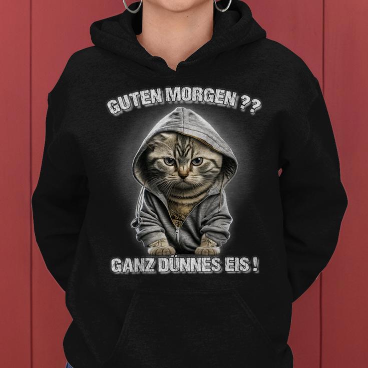 Guten Morgen Ganz Dünnes Eis Cats Coffee Kapuzenpullover für Damen