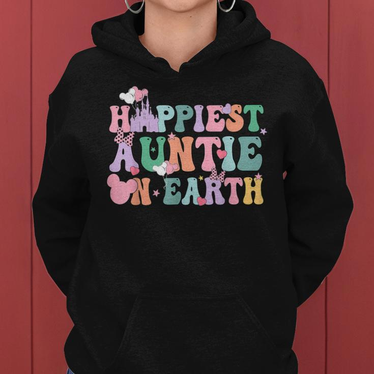 In My Happiest Auntie On Earth Era Groovy Aunt Mother's Day Women Hoodie