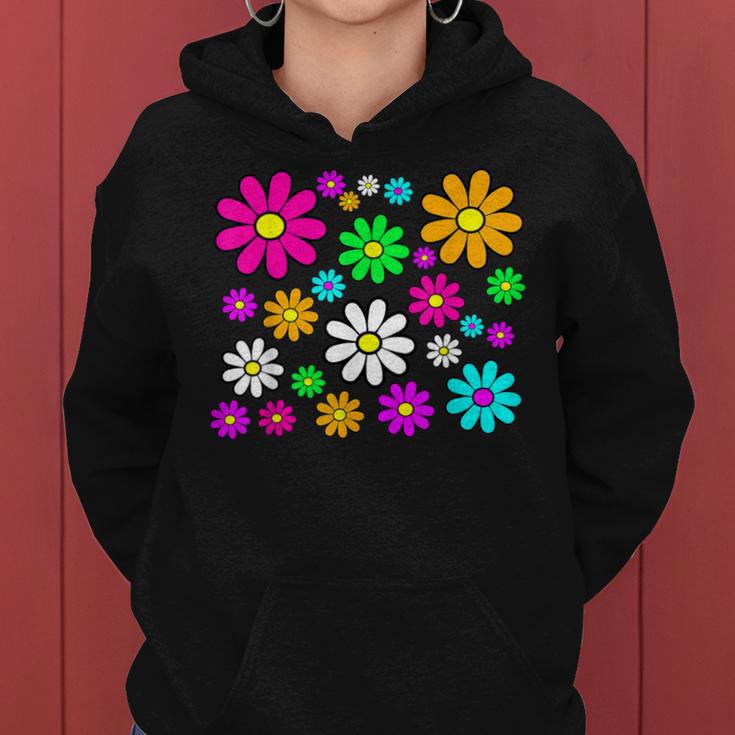 Happy Bright Daisies Daisy 60'S 70S Retro Vintage Hippie Women Hoodie