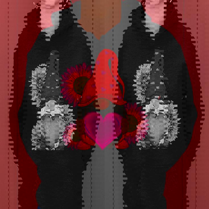 Happy Valentine's Day Gnome With Leopard Sunflower Valentine Women Hoodie