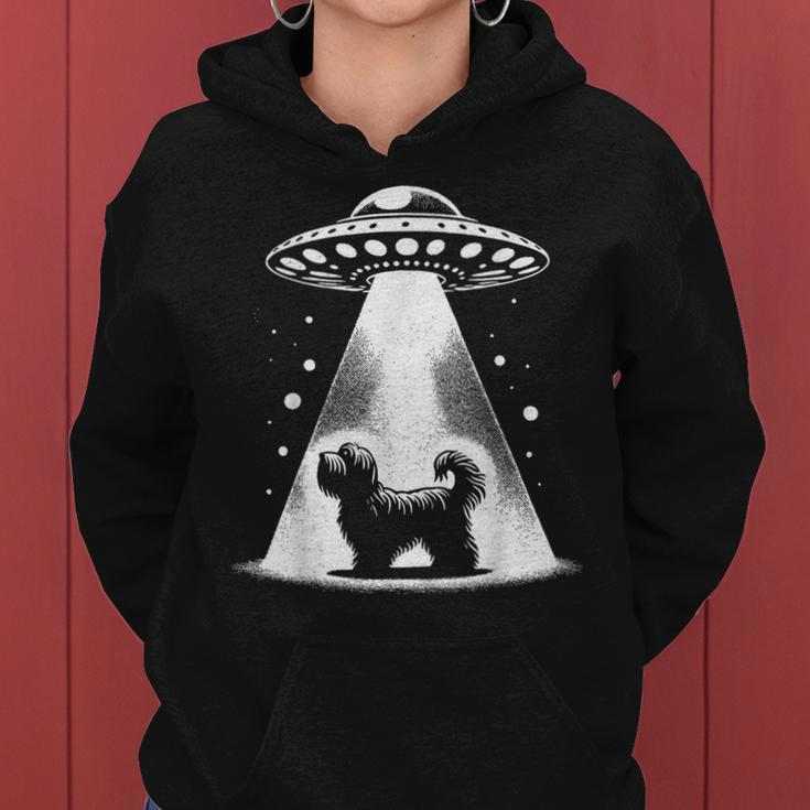 Havanesische Mama Papa Hund Lustiges Alien Ufo Kapuzenpullover für Damen