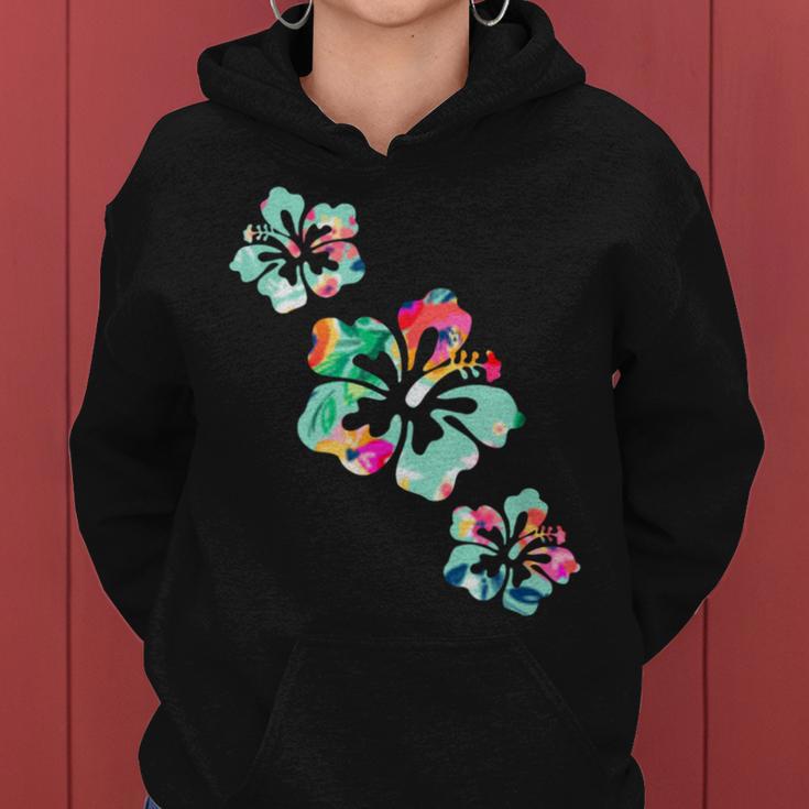 Hawaii Hibiscus Flower Hawaiian Surfer Style Vintage Floral Women Hoodie