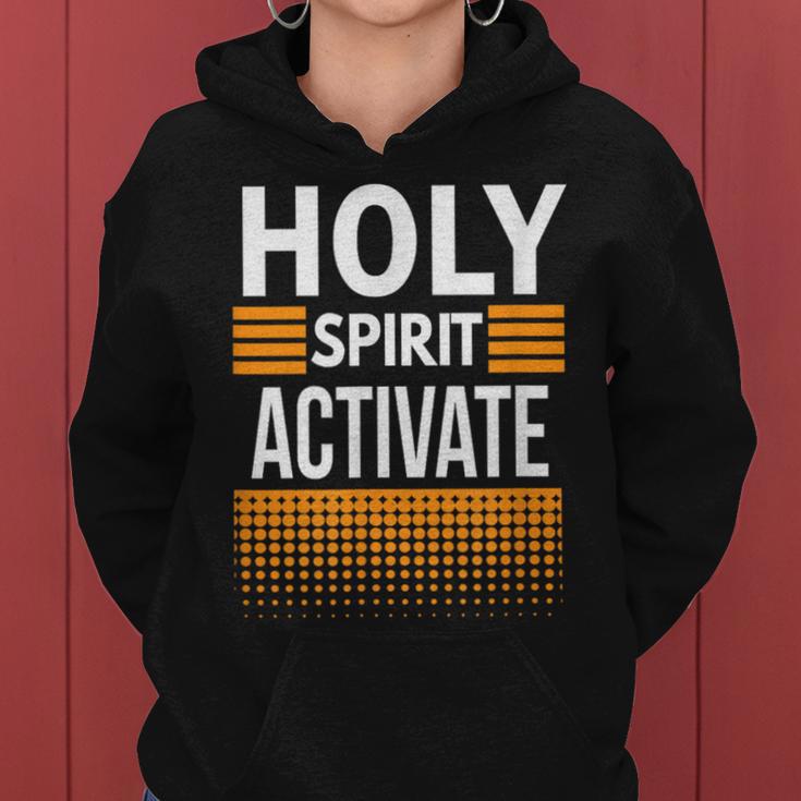 Holy Spirit Activate Religious Christian Love Hope Orange Women Hoodie