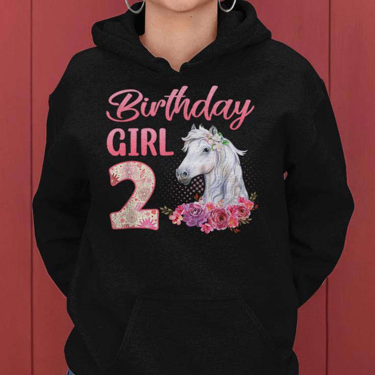 Horse Lovers 2Nd Birthday Girl Cute 2 Year Old Women Hoodie