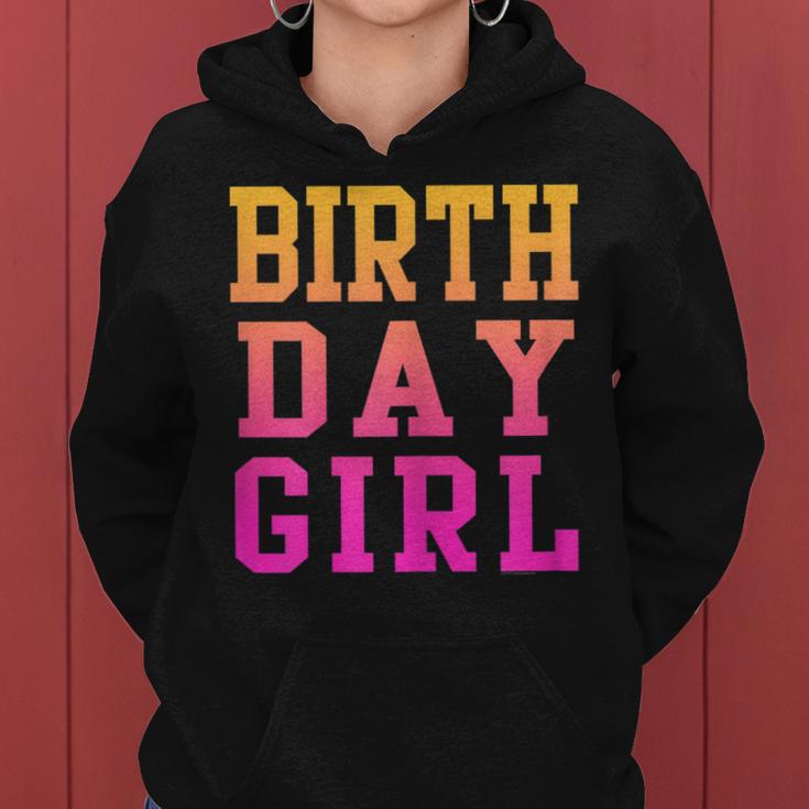 Hot Pink Orange Ombre Birthday Girl Ladies Women Hoodie