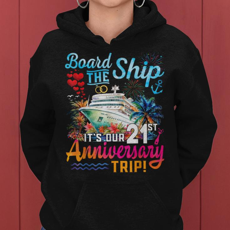 Husband Wife 21St Marriage Anniversary Cruise Ship Vacation Women Hoodie