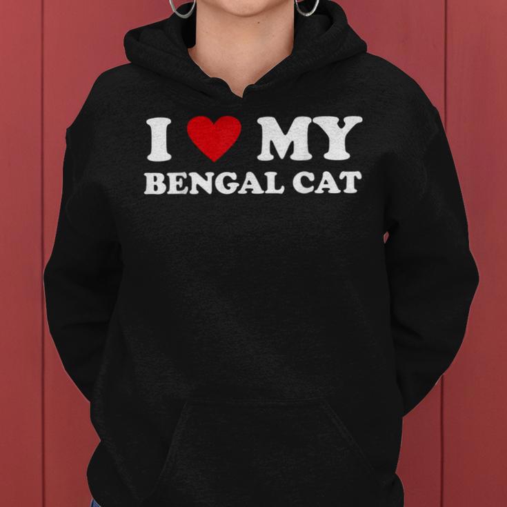 Ich Liebe Papa Mama Ich Liebe Bengal Cat Kapuzenpullover für Damen