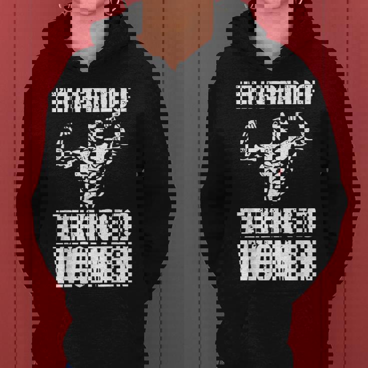 I'm Afraid Of Talking To Entrenamiento Satírico Sudadera con capucha para mujer