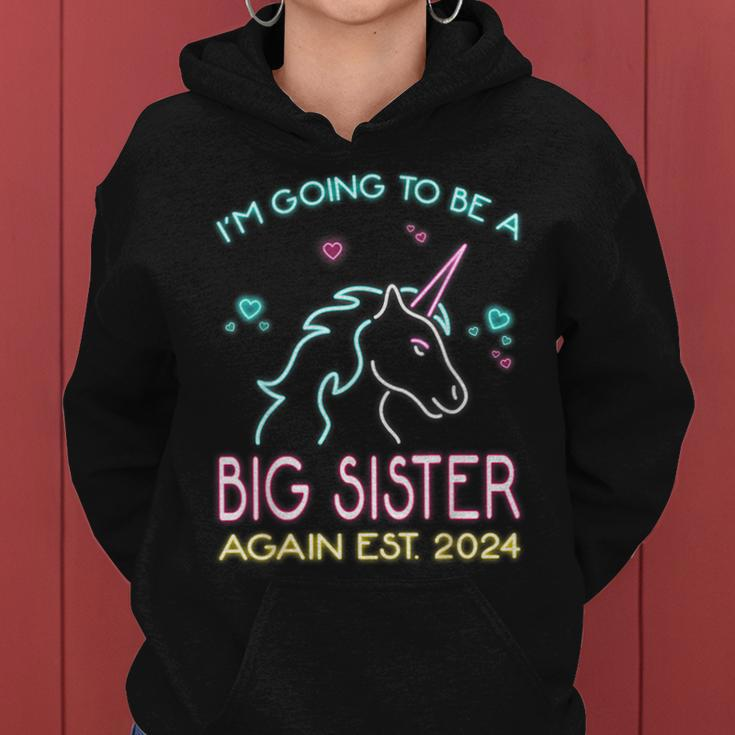 I'm Going To Be A Big Sister Again Est 2024 Unicorn Women Hoodie